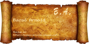 Bazsó Arnold névjegykártya