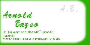 arnold bazso business card